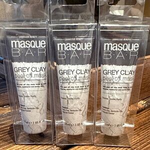 Lot of (3) Masque Bar Grey Clay Peel Off Masks 1 oz each NEW